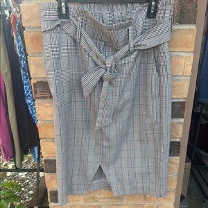 Cato Black and White Plaid Pencil Skirt
